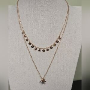 2 Layer Goldtone Star Necklace